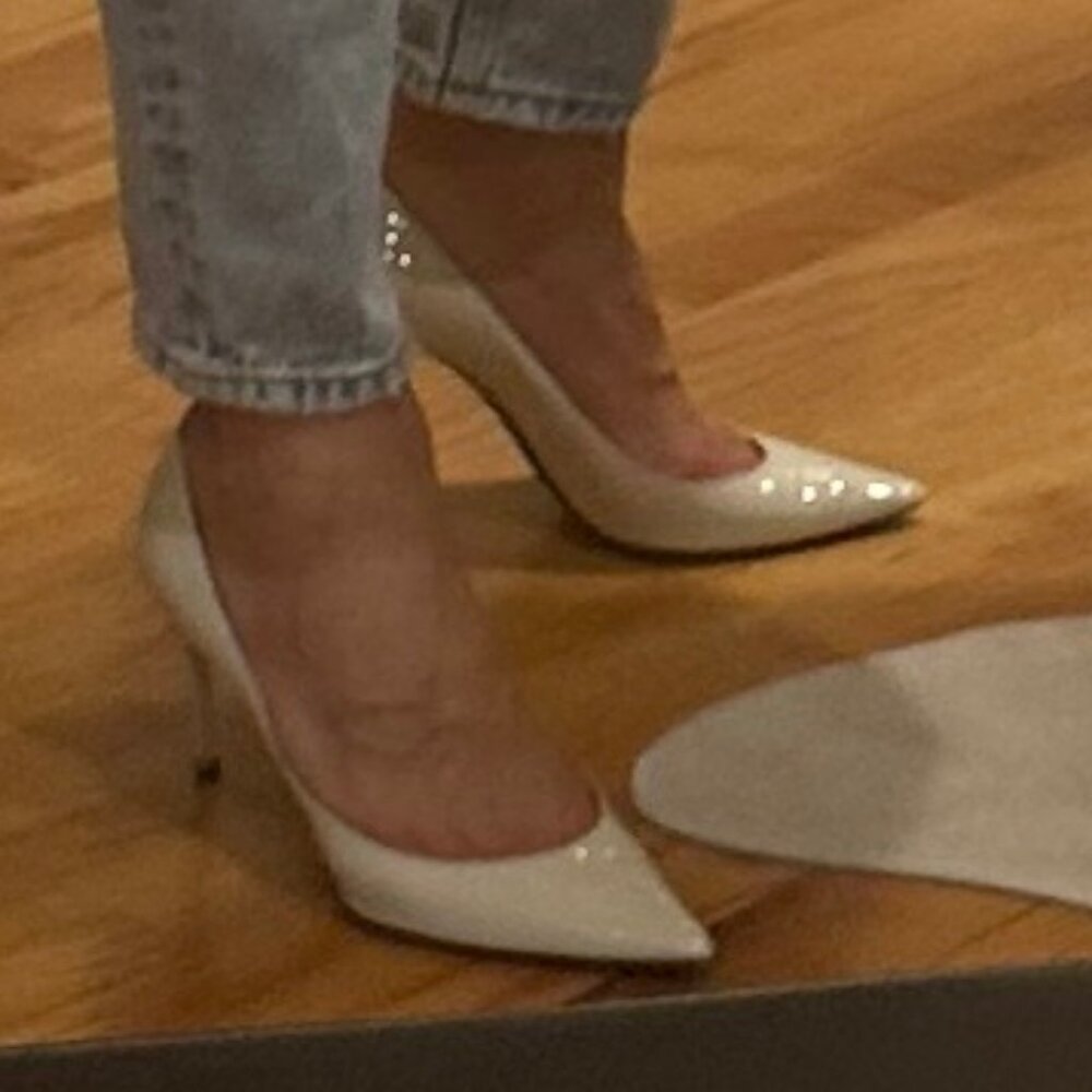Saint Laurent Patent Calfskin Zoe 85 Pumps EU 36.5  US 6.5 Chiffon Neutro White - Picture 10 of 11